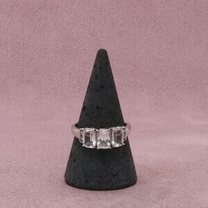 sterling silver diamond accent elongated cushion-cut topaz ring size 9